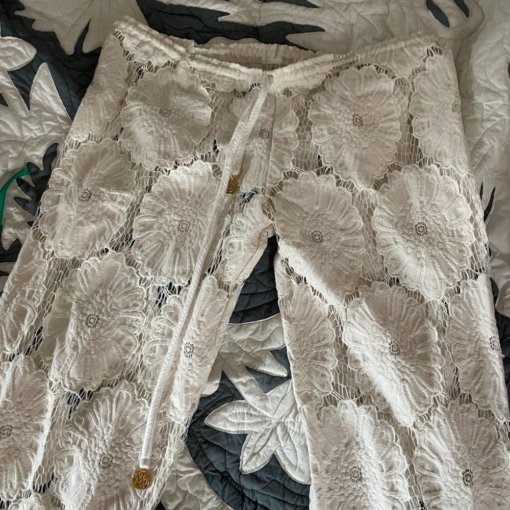 Adorable mesh daisy swim cover up pants